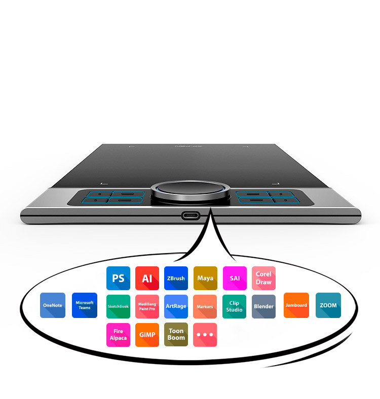 XP-Pen Deco Pro tableta para dibujar Con 8 teclas express personalizables