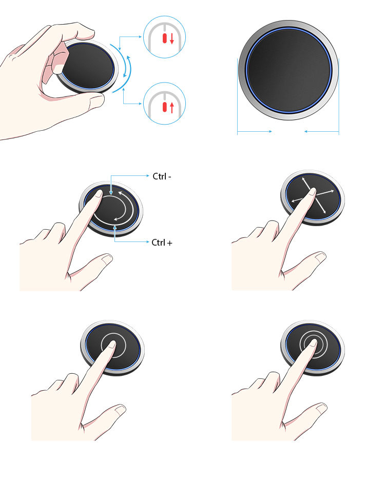 Tableta gráfica XP-Pen Deco Pro doble rueda combinado con la funcionalidad del trackpad
