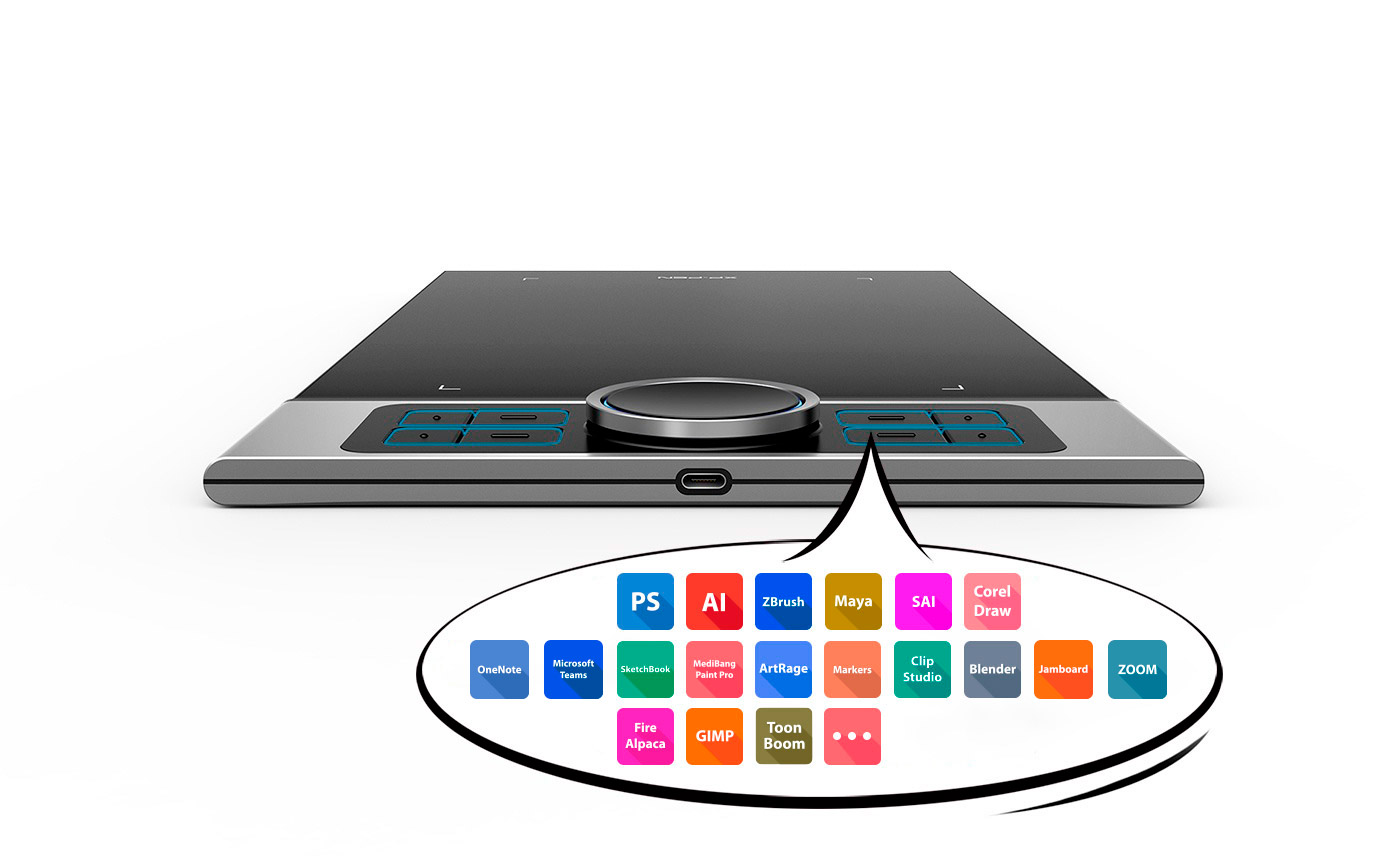 XP-Pen Deco Pro tableta para dibujar Con 8 teclas express personalizables