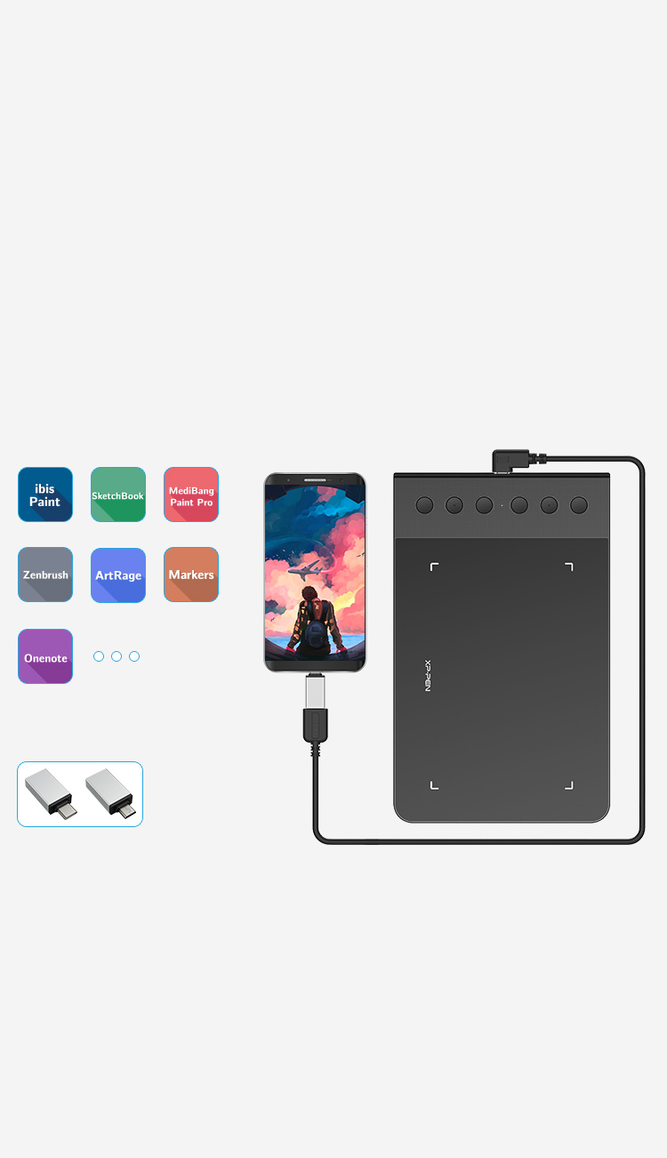 XP-Pen Star G640S Tableta admite conexiones con dispositivos Android 6.0 y superiores